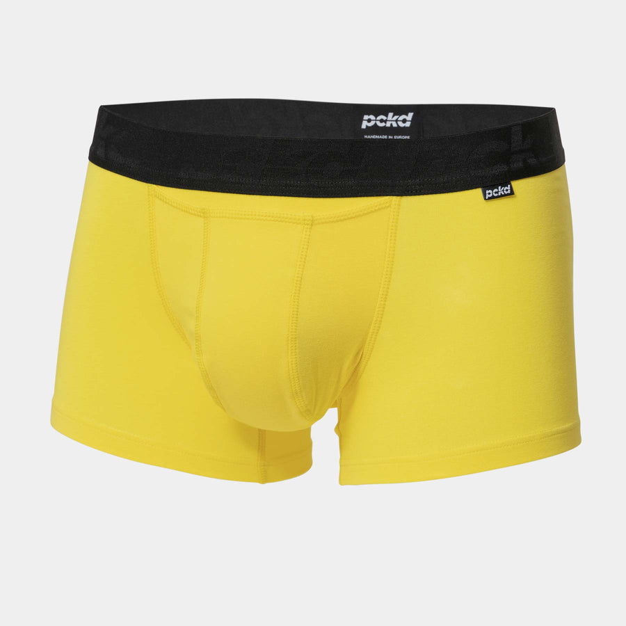 PCKD Boxer Trunks / Boxershorts im Klassik-Stil aus Baumwolle. In der Farbe Lemon Yellow. In Größen S - XXL. Online kaufen auf pckd.de!